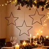 Adorno de Pentagrama Hueco de Hierro Forjado DIY Anillo de Hierro de Pentagrama Estrella de Hierro Forjado Decoración Navideña para Ventana y Puerta