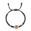 Pulsera Tejida de Bola Dibujable de Venta Caliente Transfronteriza Pulsera Tejida de Baloncesto Voleibol Pulsera Tejida de Cuerda Negra Hecha a Mano