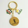 Llavero de Acero Inoxidable Tema Deportivo Fútbol Mundial 2026 Colgante de Ventilador Souvenir Regalo de Graduación