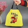 Saco para viagem saco com cordão saco plástico espesso saco com cordão à prova de óleo à prova d'água especial para catering saco plástico descartável atacado