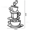 Metal Hierro Taza de Café Decoración de Pared Letrero de Arte Decoración de Pared de Taza de Café Manualidades Pared de Fondo Pared de Cocina Colgante de Pared Silueta