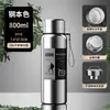 Copo de Água Isolado com Medição de Temperatura em Aço Inoxidável 304 de Grande Capacidade, Portátil para Exterior, Fitness, Chá, Água, com Tampa Dupla, Chaleira de Viagem