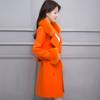 Leche de Papaya Otoño e Invierno Nueva Llegada Estilo Coreano Elegante Adelgazante Con Cordones Abrigo de Lana Cuello Grande de Lana Abrigo de Lana Moderno
