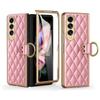Funda Adecuada para Teléfono Samsung Z Fold8U 7/6/5 Película para Funda Patrón de Diamante Electrochapado Estilo Pequeña Fragancia Anillo 4/3/2 Cubierta Protectora