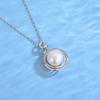 Collar de Perlas de Plata de Ley S925 Transfronterizo para Mujer, Colgante de Perla Redonda Estilo Europeo y Americano, Montura de Colgante de Perla al por Mayor, Plata 925
