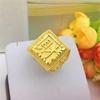 Anillo de Oro Arena Vietnamita Joyería para Hombre Diseño de Nicho Anillo de Bendición Fortuna Engrosado Lujo Accesible Joyería de Oro Aluvial de Gama Alta