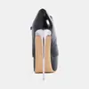 Nuevos tacones de plataforma impermeables de suela gruesa estilo europeo y americano con una sola correa, adecuados para discotecas, bodas y desfiles de moda, con una puntera poco profunda y un tacón alto esbelto.