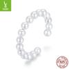 Clip para oreja de perla de plata esterlina s925 de origen europeo y americano, una sola pieza, decoración de doble uso, joyería simple sin orificio para la oreja SCE1010