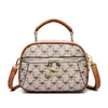 Bolsa de Mão Redonda Casual da Moda com Estampa, Bolsa de Ombro e Transversal para Mulheres, Bolsa para Mães de Meia-Idade, Item Popular de Comércio Exterior