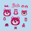 Parche de Goma Suave de PVC de Oso Fresa de Dibujos Animados, Accesorios DIY para Fundas de Tableta y Teléfono, Pantuflas, Refrigerador y Zuecos