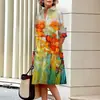 2026 Amazon Nuevo Producto Vestido Camisa de Moda Suelto con Botones de un Solo Botón para Mujer Urbana Estampado