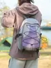 Mochila Versátil Color Block para Viagens ao Ar Livre, Mochila Fofa para Alunos do Ensino Fundamental e Médio, Bolsa Escolar Doce Estilo Japonês