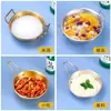 Tazón Transfronterizo de Acero Inoxidable 304, Tazón Dorado Estilo Coreano para Vino de Arroz, Tazón Comercial para Restaurante para Salsa con Asa, Tazón para Snacks