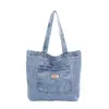 Bolso de Hombro de Lona de Mezclilla para Mujer Nuevo Versátil de Gran Capacidad para Compras Bolso Tote Literario de Nicho Bolso de Mano Casual