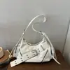 Nova Bolsa Transversal de Ombro Único com Fivela 2026 Nicho Retrô Garota Popular Bolsa de Motocicleta Outono Bolsa Tote de Grande Capacidade