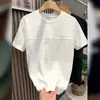 Camiseta de manga corta de seda de hielo para hombre, de verano, fina, holgada, de media manga, con cuello redondo, estilo montañés, ropa informal de moda.