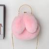2021 Nova Orelha de Coelho Bolsa Corrente de Pelúcia Portátil Bolsa Celular Feminino Bolsa Bonito Coelho Ombro Crossbody Bolsa