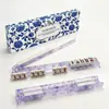 Amazon Transfronterizo Modelo Nuevo Patrón Floral Azul Azul y Blanco Empaque Regla Dos en Uno Regla Antideslizante Regla de Medición Conveniente