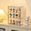 Qué estante de exhibición acrílico transparente con tapa almacenamiento a prueba de polvo caja ciega de mano caja de exhibición Lego burbuja Mart