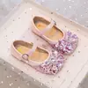 Zapatos de Cristal para Niña 2026 Primavera/Verano Nuevo Estilo Moda para Niñas Versátiles Zapatos Pequeños de Piel para Bebé Niña Zapatos de Princesa con Lazo
