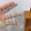 Elegantes pendientes largos de borla con lazo, pendientes versátiles de alta costura, pendientes de moda de estilo coreano de nicho para celebridades de internet