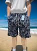 Shorts de Playa para Hombre de Verano para Uso al Aire Libre, Vacaciones Casuales, Estilo Étnico, Shorts de Algodón y Lino de Secado Rápido para Hombre