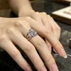 Anel simples e versátil da série prata, anel geométrico de dedo indicador com borla de lava, anel aberto personalizado para meninas e casais, moderno para homens