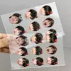 45 adesivos com Jimmy Chen Junming, rabiscos de maçã, transferências de cabeça grande, designs de bebês fofos, adesivos para garrafa de água DIY, adesivos de espelho CCD, adesivos de guitarra e adesivos para diário