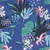 4962 Buquê de flores fosco crepom fundo azul flor número estilo jardim tecido de chita tecido de camisa