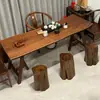 Mesa de Té de Nogal Negro Norteamericano Madera Maciza Tablero Grande Nuevo Estilo Chino Estilo Wabi-Sabi Para Beber Té Hogar Zen Rectangular Mesa de Té