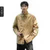 Nova camisa de manga longa para trabalho masculino de primavera e verão, jaqueta lavada estilo retrô americano, camisa casual de alta qualidade para casais, transfronteiriça