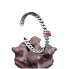 Pulseira dz de zircônia rosa para mulheres, redonda, cravação micro, elegante, drama coreano Meu Amor das Estrelas, Jun Ji-hyun, joia de mão que abre
