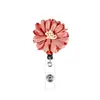 Porta Credencial de Identificación Fácil de Tirar, Hecho a Mano, De Venta Caliente, ABS en Stock, Giratorio, Popular Diseño de Flor de Tela, Fácil de Tirar