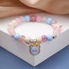 Pulsera de cuentas de cristal para mujer, diseño de perro Gui de jade pequeño y fresco de dibujos animados, Melody, pulsera simple para pareja, estudiantes, novias