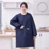 Delantal de Cocina para el Hogar Delantal de Cocina Ropa de Trabajo de Manga Larga Delantal Resistente a las Manchas Mismo Estilo para Hombres y Mujeres Delantal de Trabajo Bata
