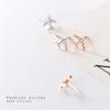 Aretes de Plata S925 Nalan para Mujer Estilo Japonés y Coreano Modernos y Divertidos Avión Incrustado con Diamantes Estudiantes Joyería Linda para la Oreja G6100