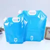 Bolsa de agua plegable portátil para exteriores con grifo para ciclismo, viajes, camping, bolsa de almacenamiento de agua de plástico portátil de gran capacidad engrosada