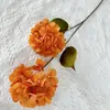 Flor de hortensia artificial tipo piruleta de 2 cabezas Meiyi para decoración de banquete de boda de nuevo estilo, flor de bola para fiesta de hotel, flor de seda hecha a mano