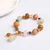 Pulsera de jade de oro natural original de Xinjiang auspiciosa para hombres y mujeres parejas cuentas de calabaza bambú colgante calabaza pulsera de topacio
