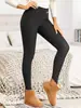 Leggings Gruesos con Forro de Polar Bordado de Cintura Alta para Mujer, Ropa Exterior Elástica de Corte Ajustado, Pantalones de Yoga Cálidos de Lana de Cordero, Venta al por Mayor Transfronteriza