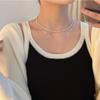 Colar de Contas Coloridas Redondas Estilo Iu para Mulheres, Corrente de Clavícula Simples Versátil de Luxo Leve Design de Nicho Prata S925 Tendência
