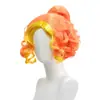 Mechas Desmontables con Gradiente Naranja Transfronterizo Peluca Corta Estilo Rizado Corto Cosplay de Anime/Fiesta Raya Media