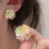 Pendientes de Flor de Colores Dopamina para Primavera y Verano con un Ambiente Dulce y Elegante, Diseño Único, Pendientes Frescos y con Estilo para Mujer