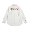 Roupas Vintage Outono 2025 Retro Tendência Hip-Hop Bordada Casal Manga Longa Camisa Unissex Solta Versátil