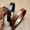 Pulsera de cuero para hombre con hebilla de aleación, pulsera de cuero, pulsera con hebilla de color acero inoxidable, pulsera vintage brillante, venta caliente transfronteriza