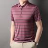 Camiseta de manga corta de verano para hombre, estilo papá de mediana edad, estilo informal de negocios, con estampado de seda morera