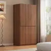 Guarda-roupa moderno minimalista para uso doméstico, armário de armazenamento para quarto, adequado para apartamentos alugados, com portas duplas, compartimentos separados, armário de armazenamento econômico para crianças