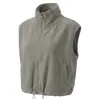Chaleco con cremallera y cuello alto transfronterizo, Chaqueta deportiva cálida casual, Chaleco sin mangas con forro polar, Chaleco de entrenamiento de fitness para usar como prenda exterior