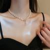 Colar de Pérolas Bow Feminino 2023 Novo Design de Nicho Moderno Corrente de Clavícula de Alta Qualidade Corrente de Colar Elegante de Luxo Leve
