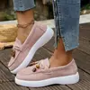 Comercio Electrónico Transfronterizo Tallas Grandes Primavera/Otoño 2026 Nuevos Mocasines de Suela Gruesa Estilo Europeo/Americano Moda Zapatos Slip-on Casuales para Mujer